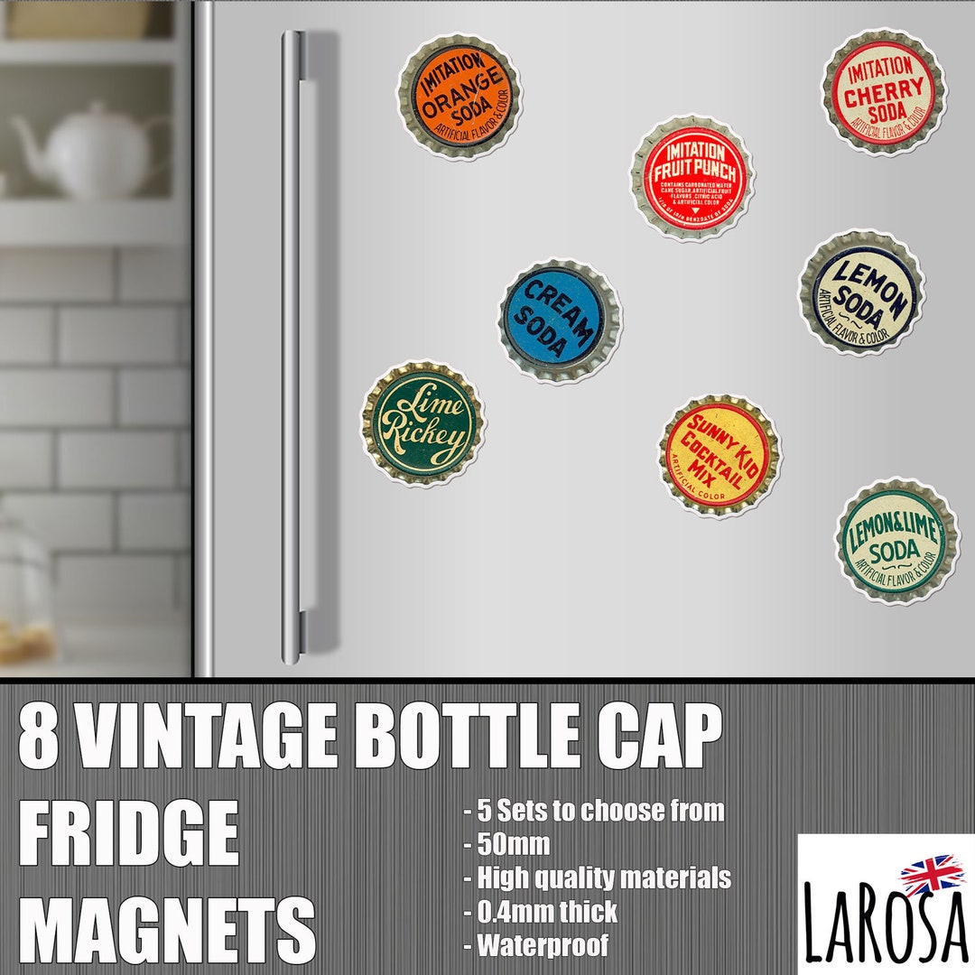 Sets of 8 Vintage Bottle Cap Fridge 5 Sets to Choose From