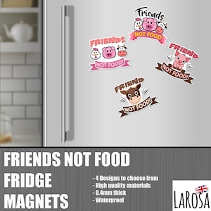 Friends Not Food Fridge Magnets | Fridge Magnets | Vegan | Vegetarian