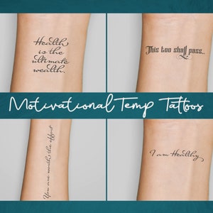 Motivational Temporary Tattoos. 4 Sets to choose from!