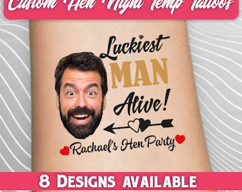 Custom Face Temporary Tattoos, Hen Party Favors, Set of 12
