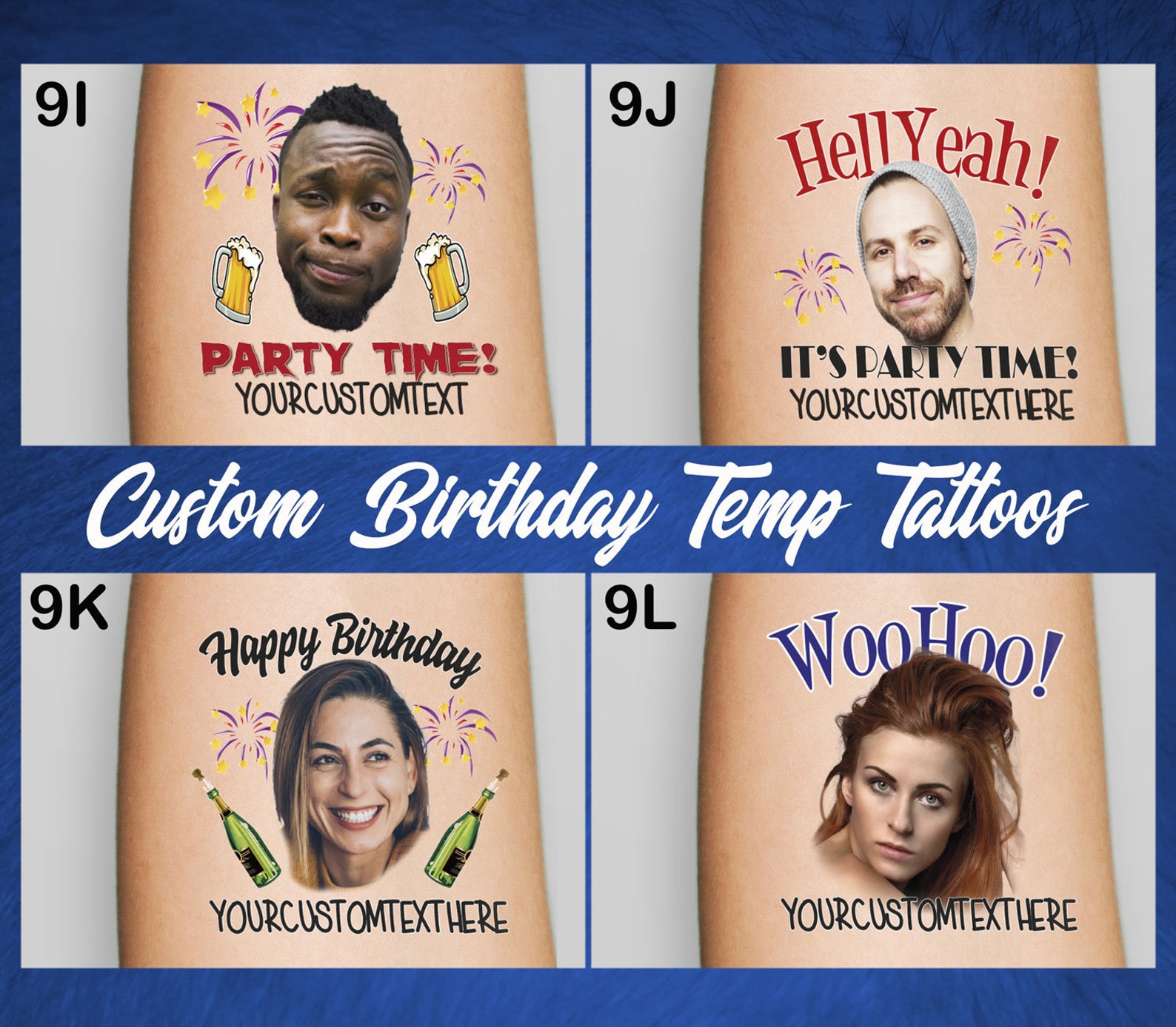 10 Custom Personalised Birthday Temporary Tattoos. Birthday Etsy