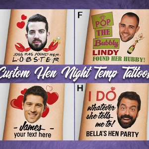 10 Custom Hen/Stag Night Temporary Tattoos. Hen Night, bride tribe, Sten, Bachelorette