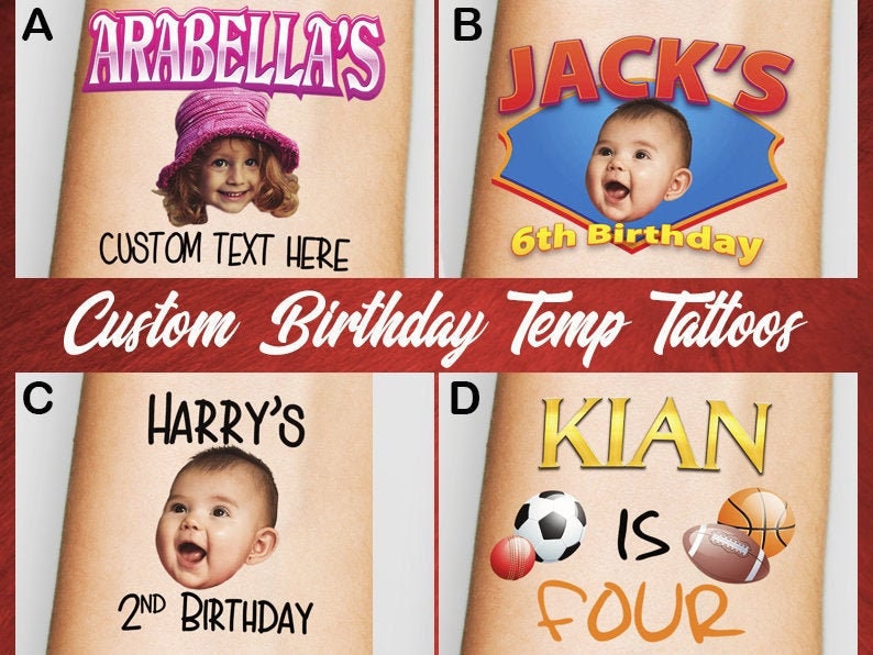5x Custom Personalised TemporaryTattoos 26 designs to choose from!