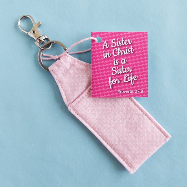 Church Woman Bulk Gift Under 5 for Sister in Christ Lip Balm Holder Keychain for Christian Volunteer Appreciation Ladies Small Group Retreat