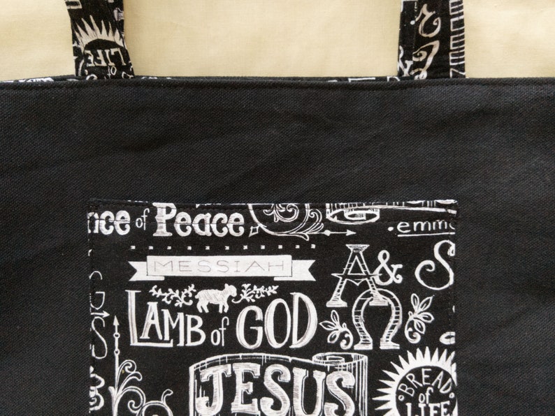 Christian Bible Bag for Women Religious Gifts Large Canvas Church Purse Inspirational Faith Based Tote Bag for Spiritual Wife Mom Pastor Bild 8
