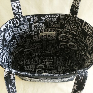 Christian Bible Bag for Women Religious Gifts Large Canvas Church Purse Inspirational Faith Based Tote Bag for Spiritual Wife Mom Pastor Bild 5