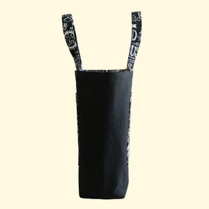 Jesus Bible Bag Black Canvas Tote Bag Names of God cotton fabric lined padded double handles interior and exterior pockets strong reinforced boxed bottom