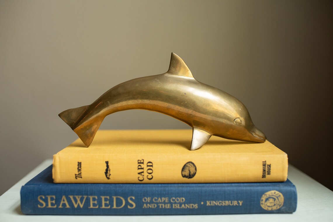 Brass Wall Dolphins Brass Wall Decor Dolphin Sculpture Etsy
