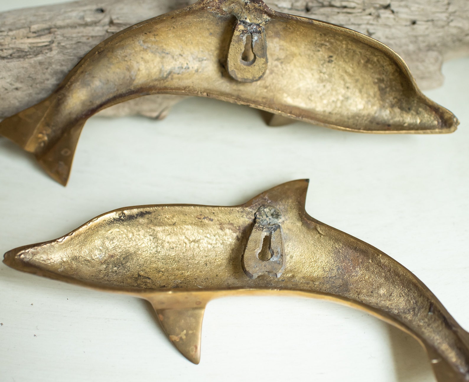 Brass Wall Dolphins Brass Wall Decor Dolphin Sculpture Etsy