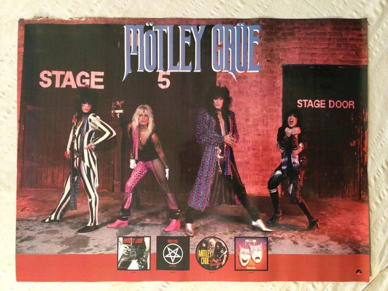 Motley Crue 1985 Promo Poster Theatre of Pain Album Catalog Etsy