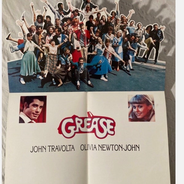 Grease, 1977 Olivia Newton-John Mini-poster découpé dépliant John Travolta