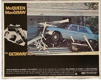 The Getaway 1972 Lobby Card Number 1 Movie Poster Steve McQueen Ali MacGraw
