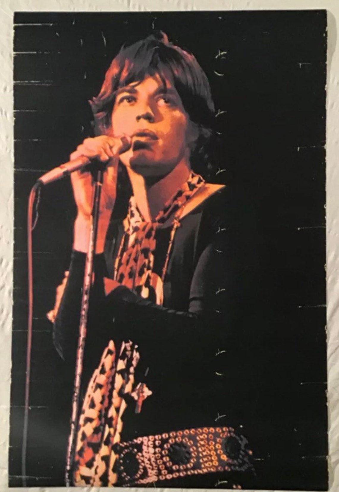 Rolling Stones Mick Jagger 1971 Blacklight Poster Creased Etsy UK