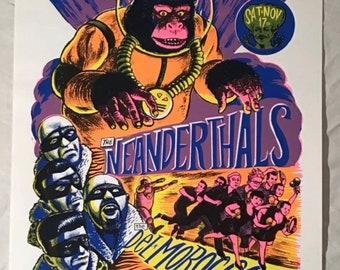 Trashmen 2007 Silkscreen Tour Poster Abbey Pub Chicago 2/10 Signed Neanderthals