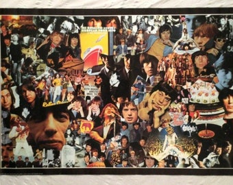 Rolling Stones 1976 Poster Photo Collage Edizioni Beatrice Milan Italy