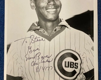 Ernie Banks Chicago Cubs 77 Autographed Photo To Steve Major League Baseball MLB