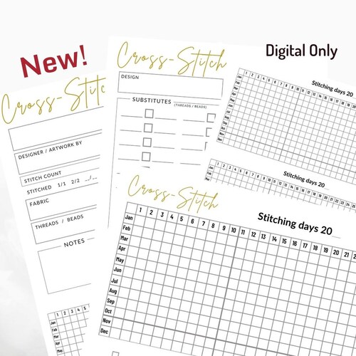 Cross Stitch Project Planner Sheet and Stitch Tracker Etsy Australia