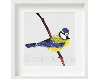 BlueTit Bird Cross Stitch Pattern, Modern Embroidery (Digital Download)