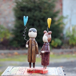 Single Copy Wood Art Figure Love Oldwood Style