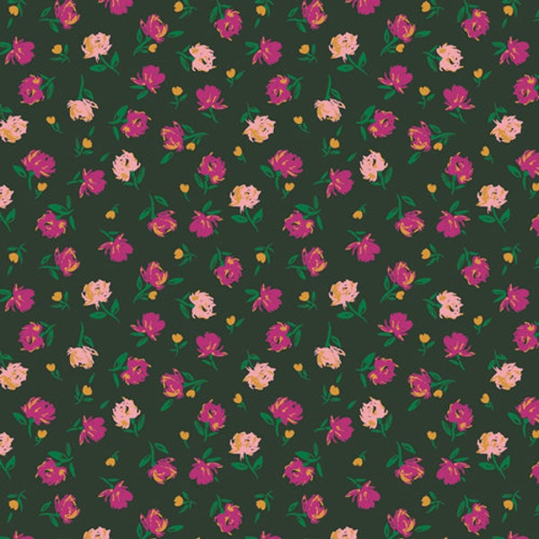 Flower Society - Gentle Rosebuds Lunar - Art Gallery Fabrics