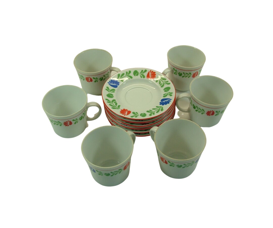 Vintage Kalocsa Porcelain Coffee Set for 6 Vintage Espresso Etsy