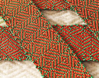 Hand-woven Band Silk PRICE Per METER Oseberg Pattern /Braid / Hand Made / 4-shaft Loom Weaving Viking Reenactment/Early Medieval / LARP