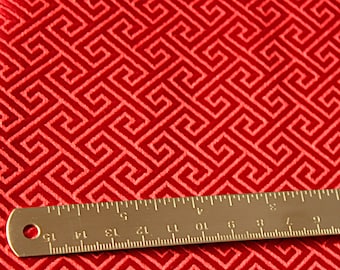 Brocaded Silk Fabric Textile Brocade Geometrical Viking Reenactment historical 1 m / 75 cms RED