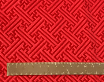 Brocaded Silk Fabric Textile Brocade Geometrical Viking Reenactment historical 1 m / 75 cms RED