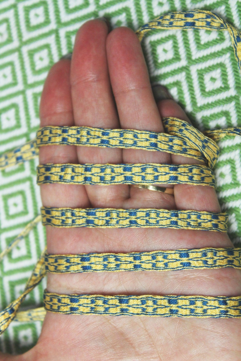 Hand-woven 100/% Silk Band 2,2 meters Braid trim Hand Made Tablet Card Weaving Loom Viking Slavs Reenactment Early Medieval LARP
