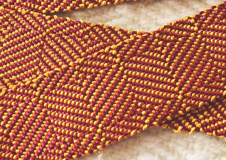 Hand-woven Band Silk PRICE Per METER Oseberg Pattern /Braid / Hand Made / 4-shaft Loom Weaving Viking Reenactment/Early Medieval / LARP image 3