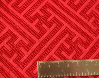 Brocaded Silk Fabric Textile Brocade Geometrical Viking Reenactment historical 1 m / 75 cms RED