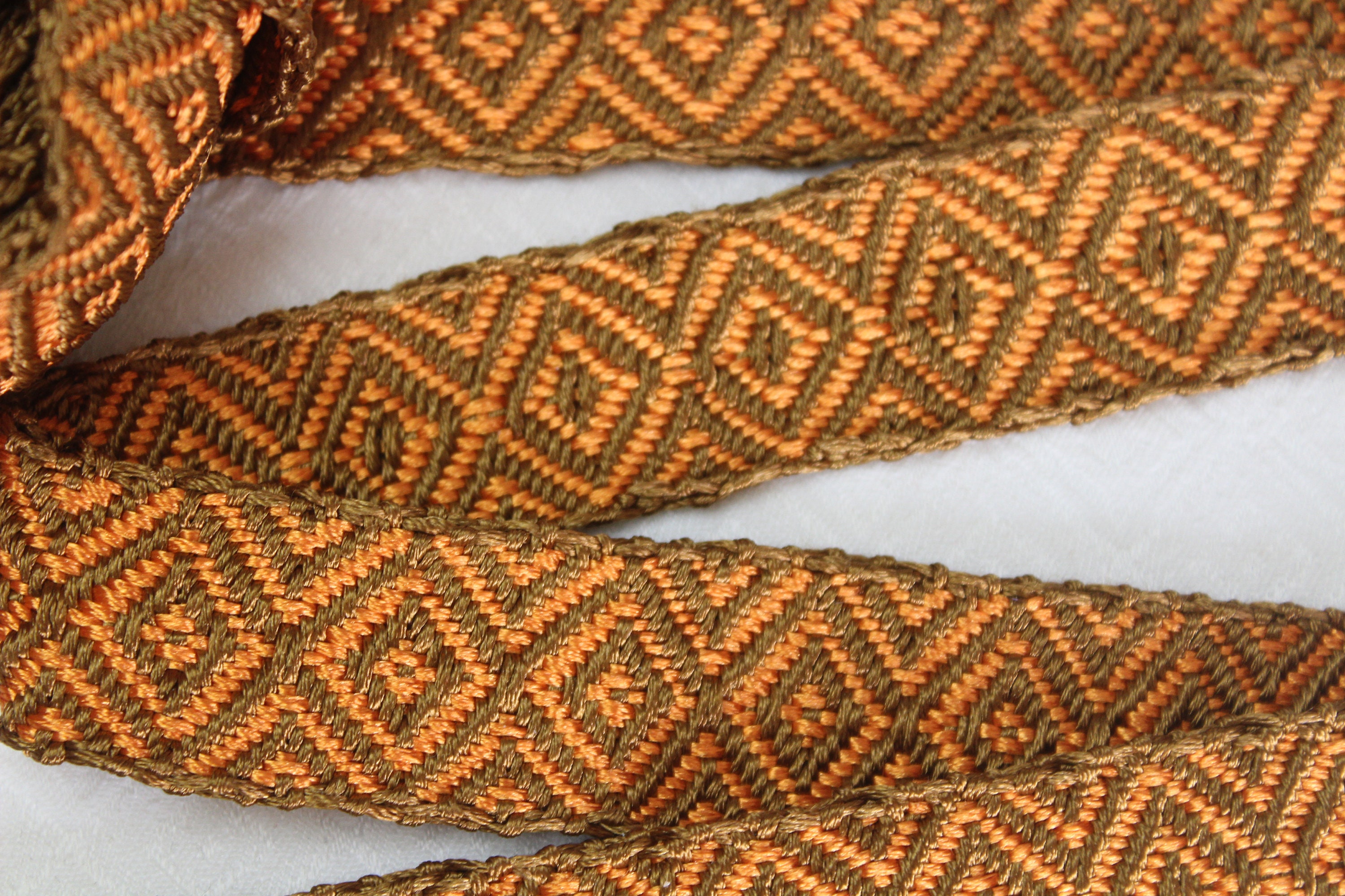 Oseberg Roses Pattern Hand-woven Band Silk PRICE per METER Oseberg Pattern /braid / Hand Made ...