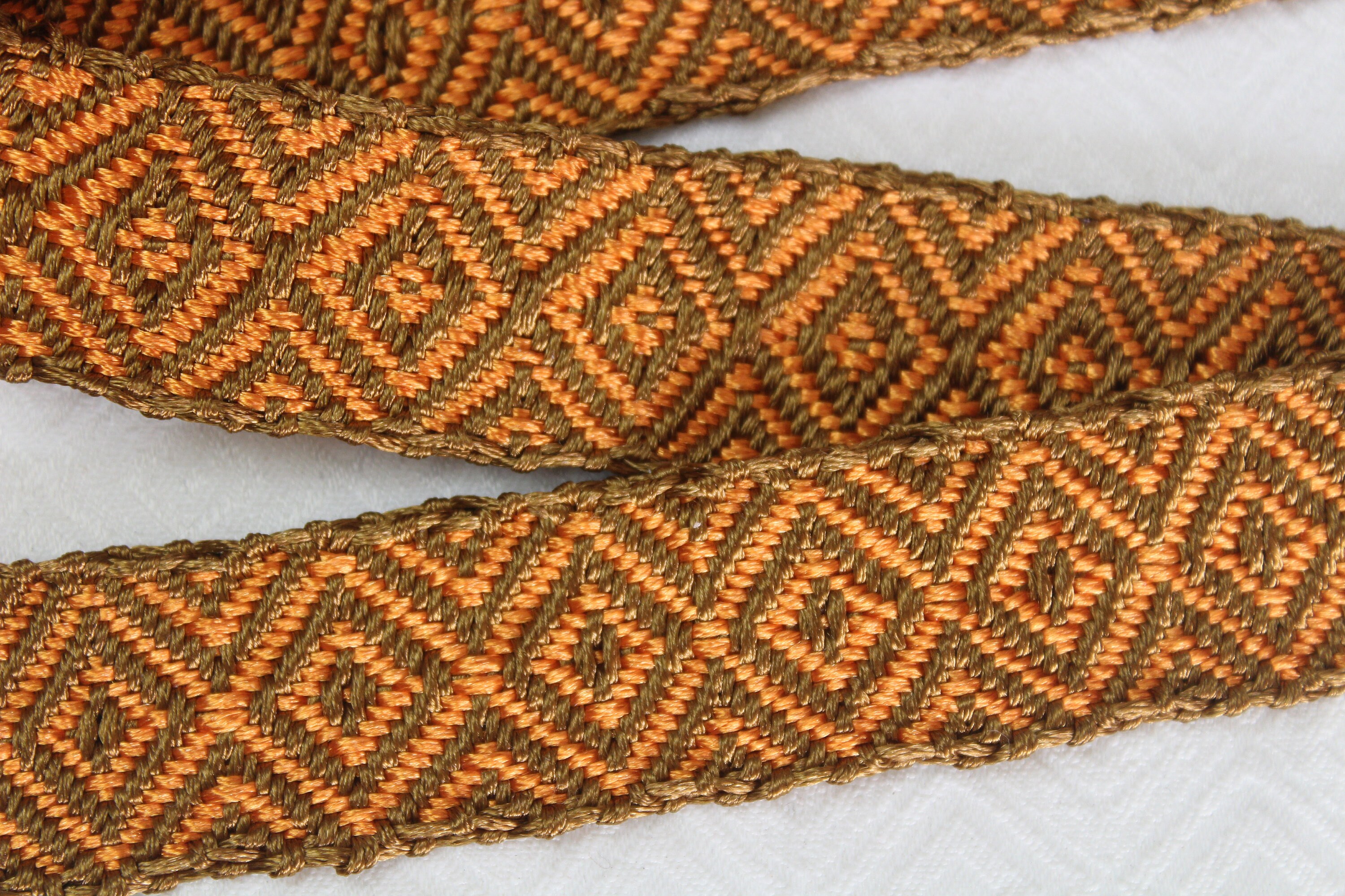 Oseberg Roses Pattern Hand-woven Band Silk PRICE per METER Oseberg Pattern /braid / Hand Made ...