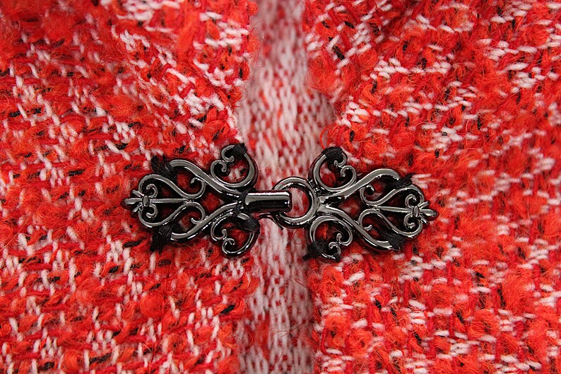 Thick and Heavy Woolen Cloak Cape With Hood and Metal Clasps, Overlay