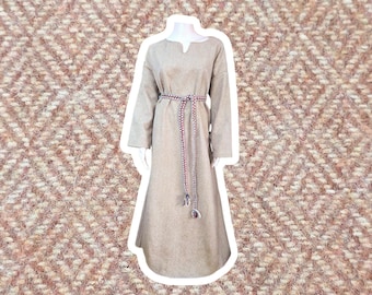 Vestido de lana tejido a mano, estilo vikingo eslavo, en diferentes tallas. Vestido exterior, medieval temprano, Oseberg, estampado de rombos, 100 % lana.