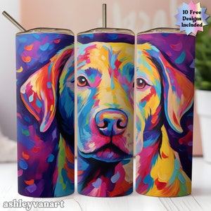 Lab Tumbler 20 oz Skinny Tumbler Sublimation Design Doggy Digital Download PNG Instant Digital Download Cute labrador Dog Tumbler Wrap