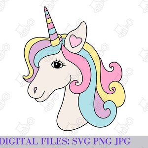 Unicorn SVG PNG Design, Unicorn Sublimation Design, Cricut Silhouette Cameo, Printable Digital Art, Girl Unicorn Design,Colorful Unicorn JPG