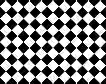May include: A black and white checkered pattern with the text "Ashley Van Aart" repeated diagonally across the design.