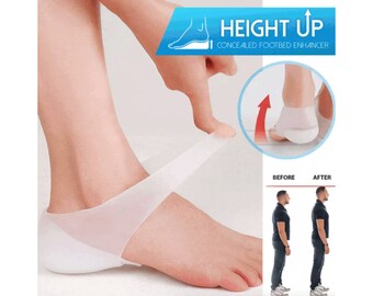 Height Increase Insole, Silicone Socks, Adjustable Insoles, Invisible Heel Lift Pads, Footbed Enhancers