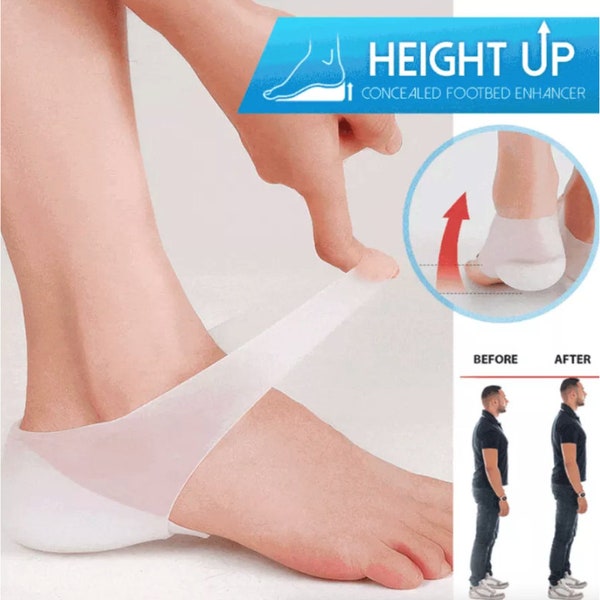 Height Increase Insole, Silicone Socks, Adjustable Insoles, Invisible Heel Lift Pads, Footbed Enhancers