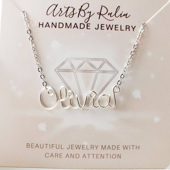 Silver Wire Name Necklace/ Custom Wire 