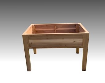 Custom Raised Planter Table – Standing Garden Box for Herbs & Veggies – Handmade Patio Planting Table