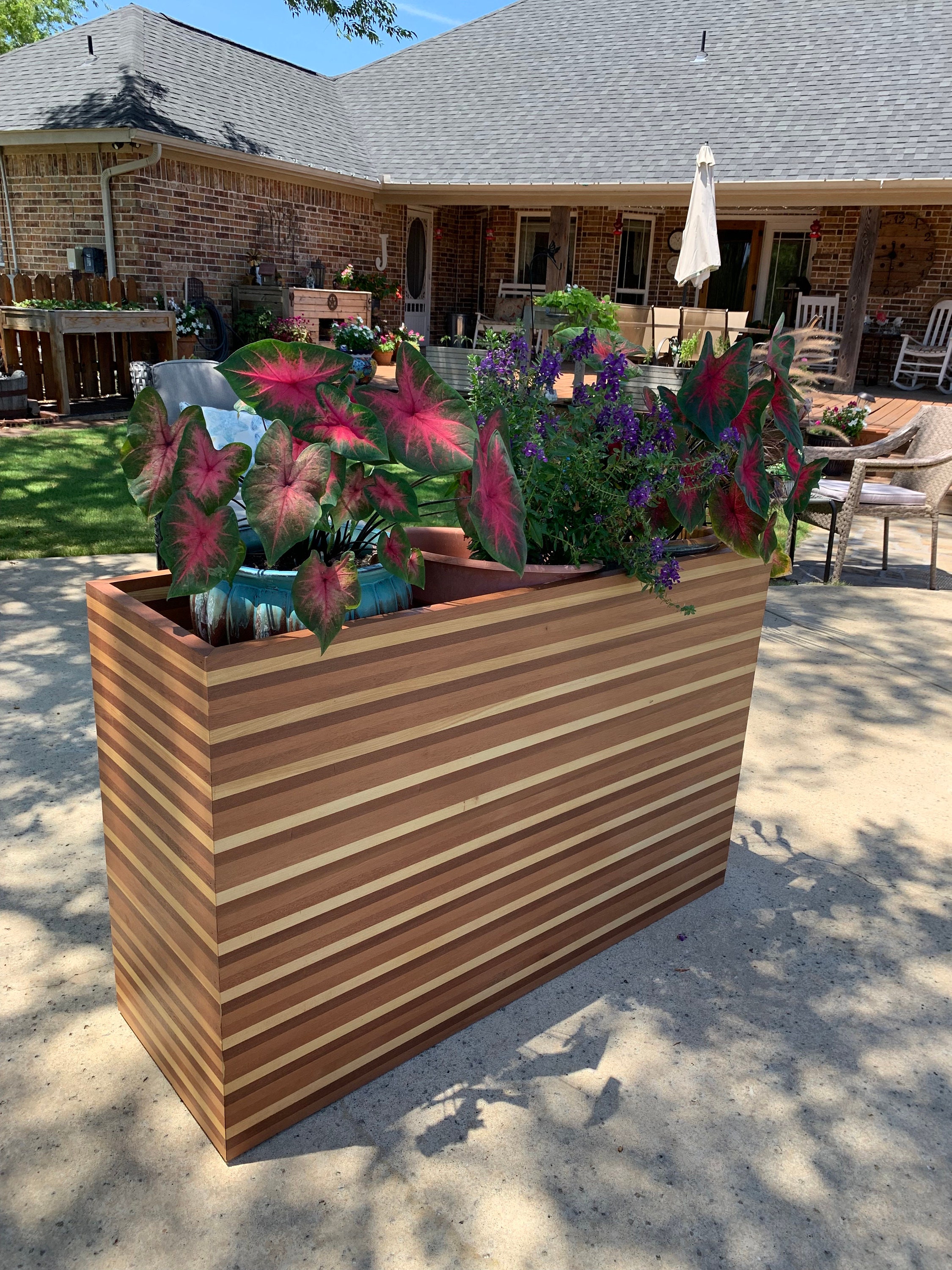 Modern Planter Butcher Block Planter Hardwood Planter Etsy