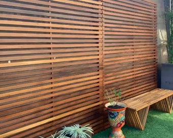 Ipe Brazilian Hardwood Modern slatted Trellis, Screen wall, modern screen, privacy screen, privacy wall