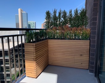 L-Shaped Mid-Century Privacy Planters - Order Custom Today