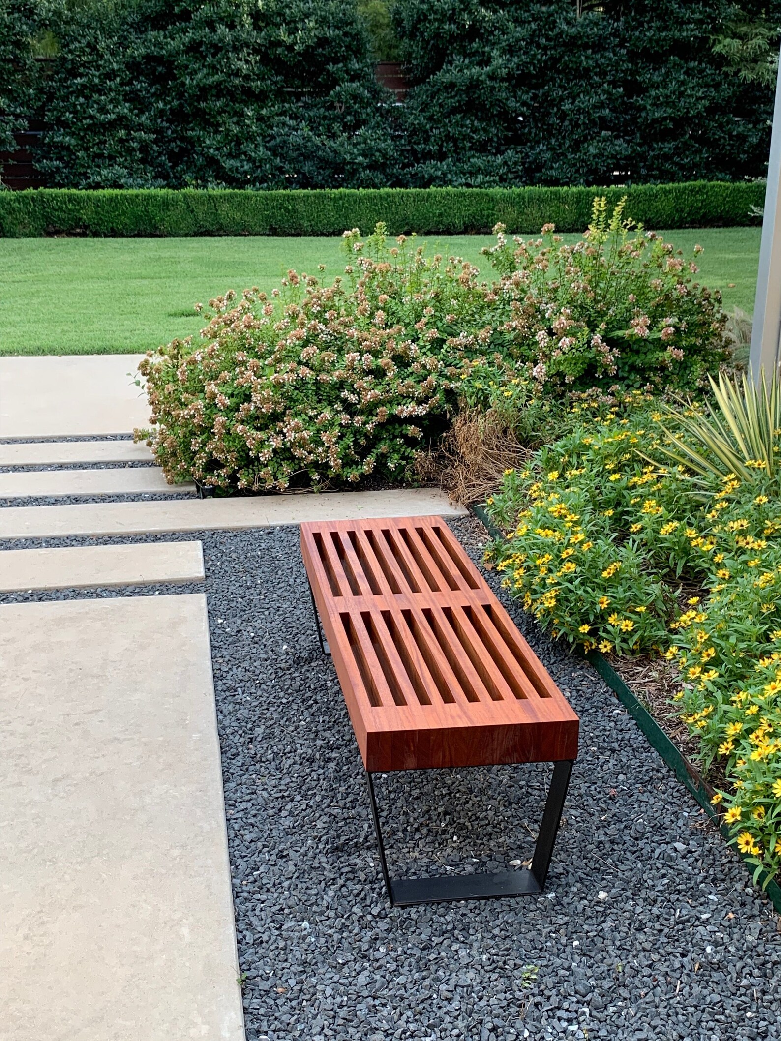 Modern Park Bench Modern Bench Entry Bench Custom Sizes Etsy