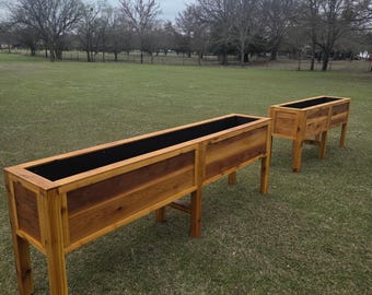 Custom Raised Planter Table – Standing Garden Box for Herbs & Veggies – Handmade Patio Planting Table
