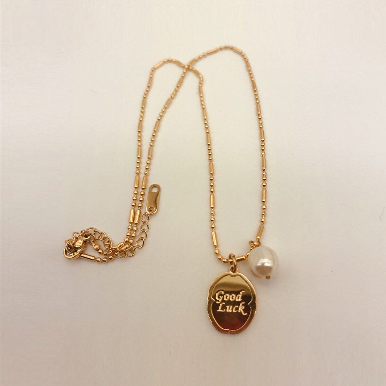 Good Luck Necklace 18K Gold Plated Best Wishes Jewelry Etsy