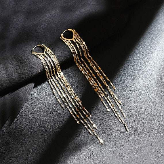 NEWLong Chain EarringsChain Tassel 