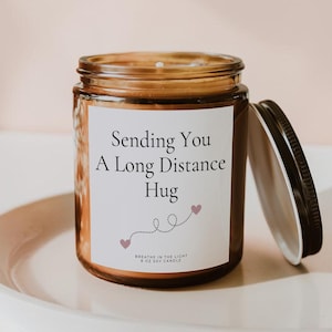 Long Distance Friendship Candle, Thinking of You Gift for Best Friend, Sending You a Hug Candle, Friend Moving Away Gift